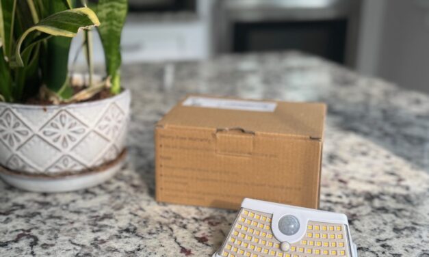 Aootek New Solar Motion Sensor Lights 120 LEDs with Lights Reflector (White, Warm White, 4-Pack)